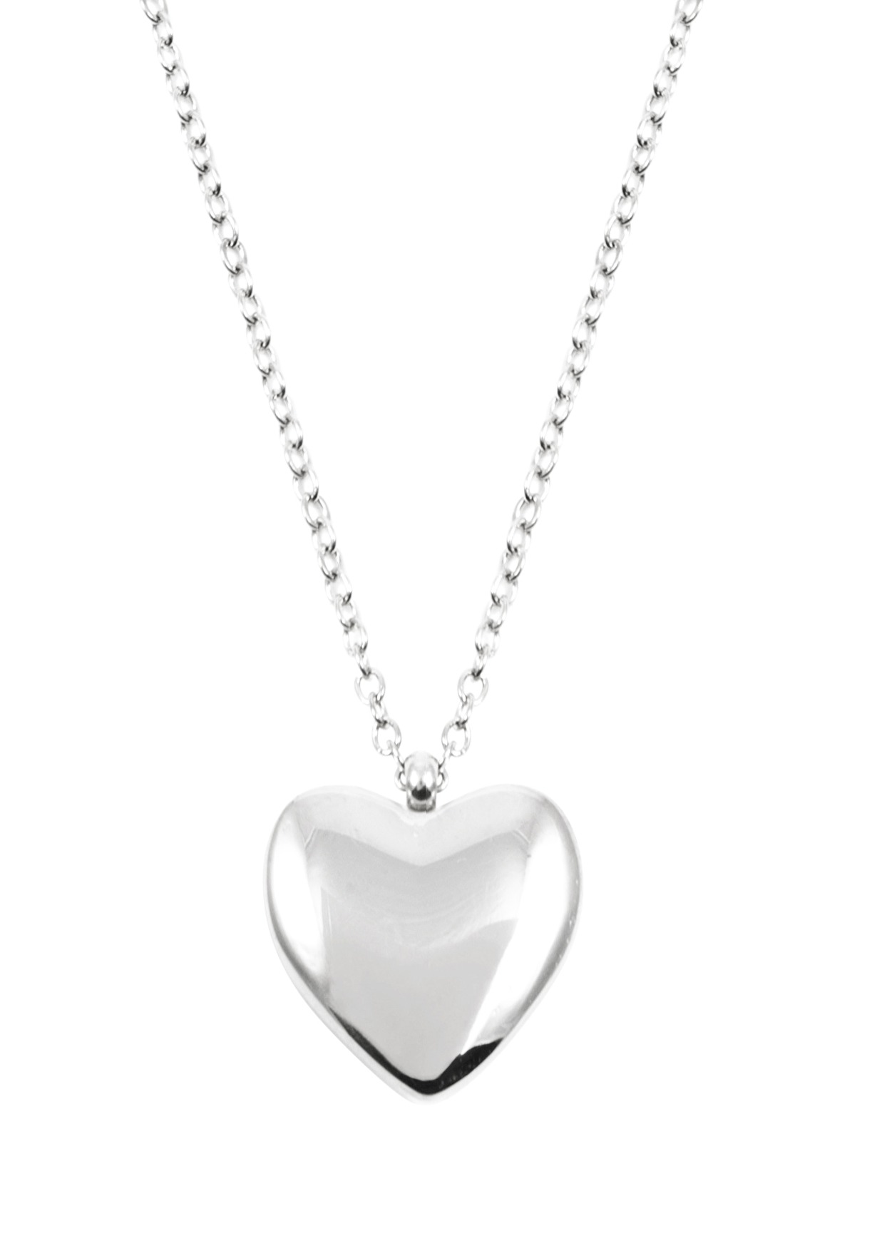 Love Heart Pendant Necklace Silver 